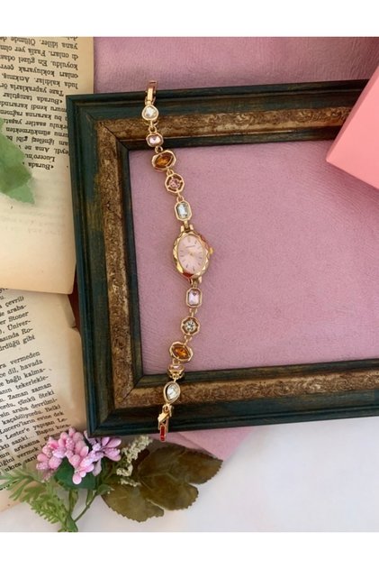 Flower Stone Adjustable Cord Vintage Watch in Gift Box
