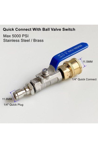 Type 4 High Pressure Washer Switch On/Off Ball Valve With 1/4" Quick Plug & Hitch Car Wash Accessori