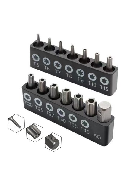Bit14 in1 Set Torx Screwdriver Bit Set Tamper Proof Security Drill Bits 25mm Long Flat Head 1/4” Hex
