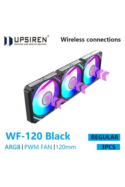 A-RGB Other REGULAR Black UPSIREN WF-120 ARGB PWM 3PCS Chassis fanARGB120mm/4PIN PWM/ Magic Color Wi