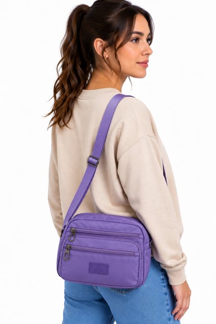 Water Resistant Fabric Women's Shoulder Bag Lilac Crossbody Bag