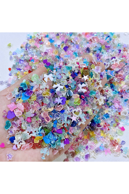 50pcs 50pcs 3D Colorful Mixed Kawaii Resin Nail Art Rhinestones Charms Exqusite Acrylic Jew