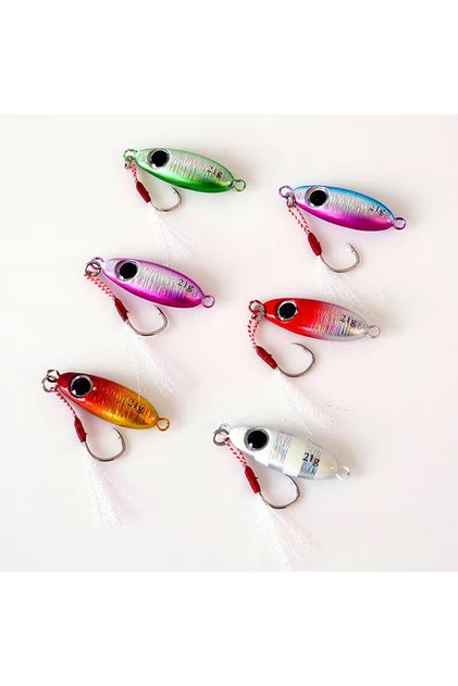 5.5g 6pcs 6pcs Micro Metal Jigging Fishing Lures 5.5g/7.5g/10g/14g/17g/21g Shore Casting Jig Fishing
