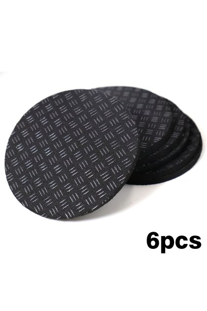 6 Pcs 5mm black 6Pcs Round Black Anti-Slip Treadmill Mat Rubber Floor Protector for Gym Exercise Equ