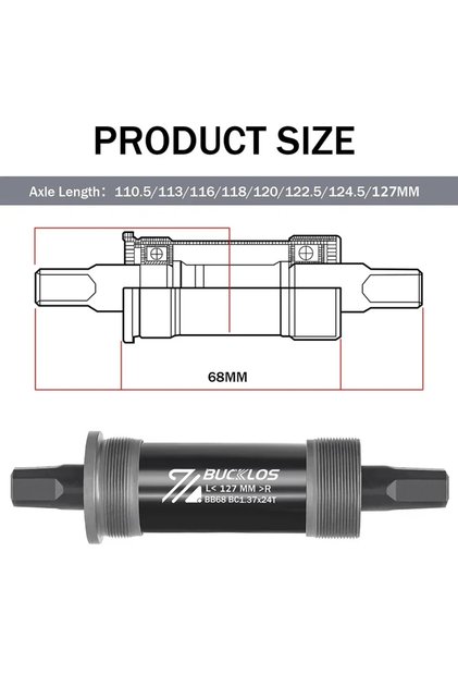 68x127mm Bicycle Bottom Bracket Road Mountain Bike Square Crank BB BB68 BB80 BB90 BB