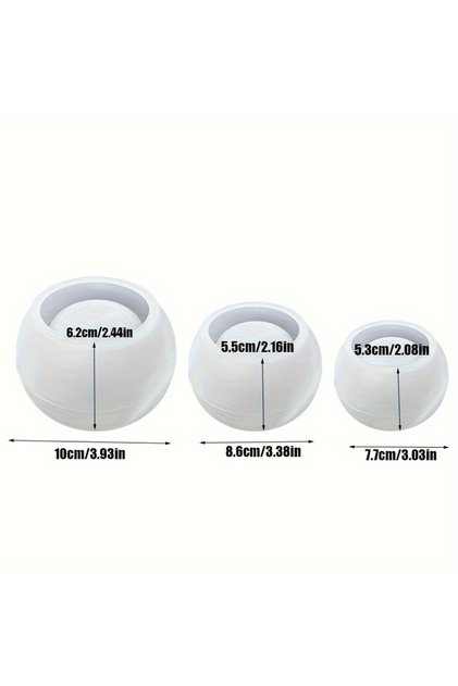 1set 3pcs Round Flower Pot Silicone Mold DIY Succulent Plant Vase Round Candle Cup Mold Crafting Mat