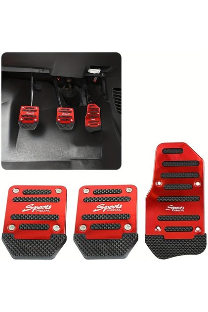 Red 1set Car Pedal Protection Cover Car Brake Accelerator Pedal Manual Gear Pedal For Car Universal