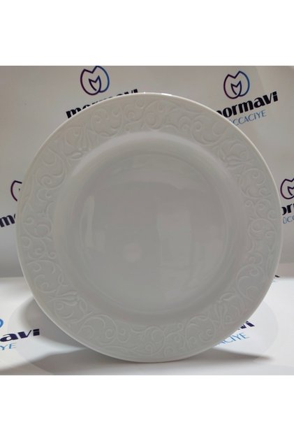 Güral Porcelain Spice Plate Sade 12 Pcs 20 cm Cake Plate