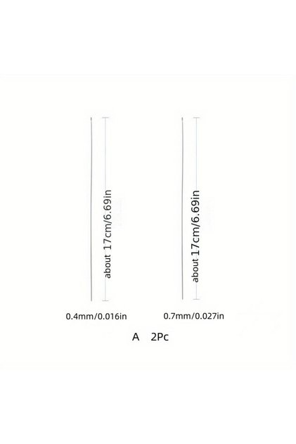 2pcs A 2pcs Beaded Needles With Steel Needles, Long And Thin Beaded Leads, Side Threaded Hooks And B