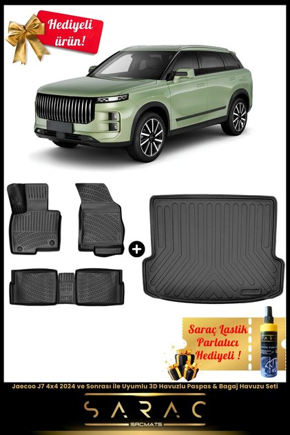 Jaecoo J7 4x4 2024 ve Sonrası ile Uyumlu Araca Özel 3d Havuzlu Paspas & Bagaj Havuzu Seti (HEDİYELİ!)