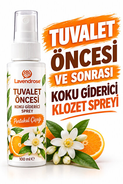 Tuvalet Kokusu - Tuvalet Öncesi ve Sonrası Koku Giderici Klozet ve Banyo Spreyi Portakal Çiçeği 100 ml