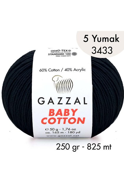Baby Cotton 3433-Yazlık Projeler İçin Hafif ve Konforlu Pamuk İplik - 5 Yumak