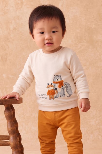 Baby & Child Cute Animal Figured Double Top and Bottom Set