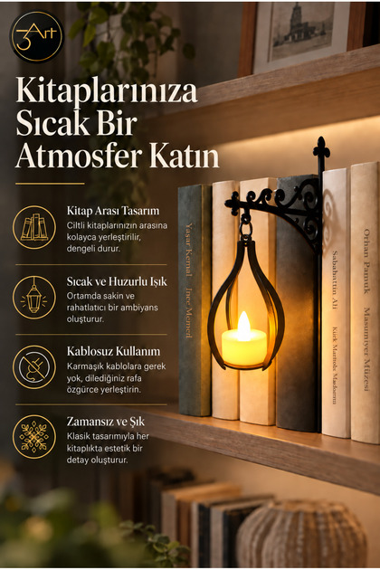 Fener Tasarımlı Kitaplık Süsü – Fener Figürlü Kitaplık Aksesuarı ve Kitap Dekoru