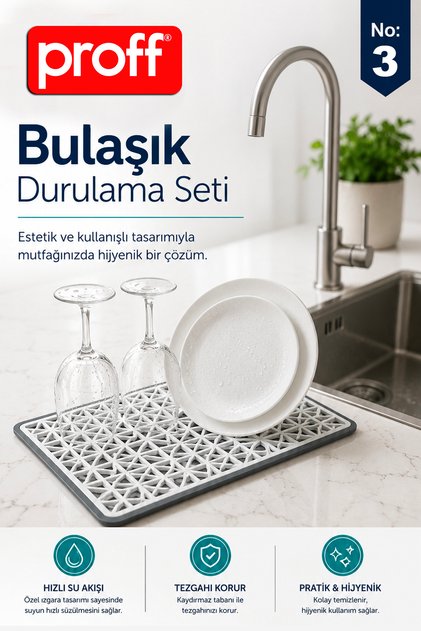 Plastik Bulaşıklık Kurutmalık Ve Sebze Süzgeci Hijyenik Durulama Seti 36,5 x 45,5 cm