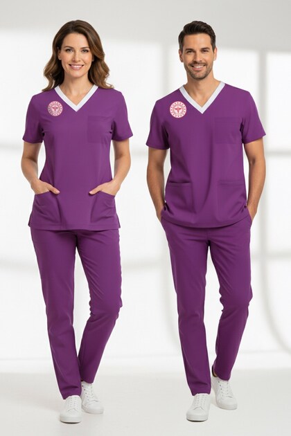 Responsible Midwife Uniform Scrubs Lycra Set Compliant with the New Regulation of the Ministry of Health - Byzantium