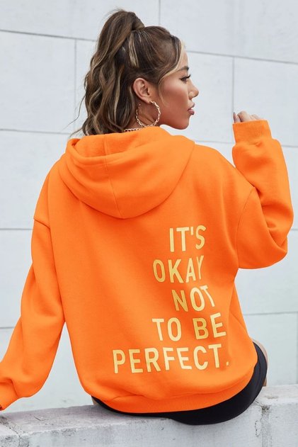 Back It's Okay Not To Be Perfect Printed Sweatshirt