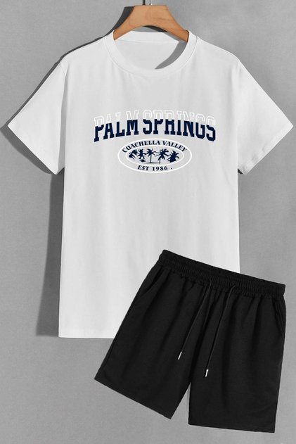 Σετ φόρμας με άνετο σχέδιο Palm Shorts T-shirt
