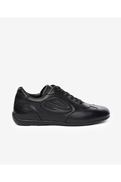 Erkek Siyah Hakiki Deri Sneaker Ayakkabı 5K1SA18472