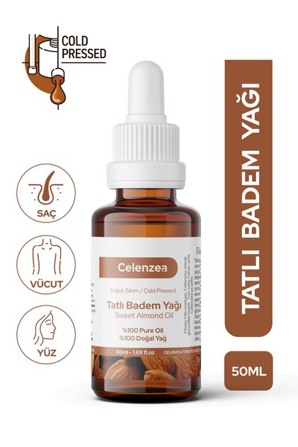 Tatlı Badem Yağı %100 Doğal Bitkisel Sabit Yağ Sweet Almond Oil 50 ml