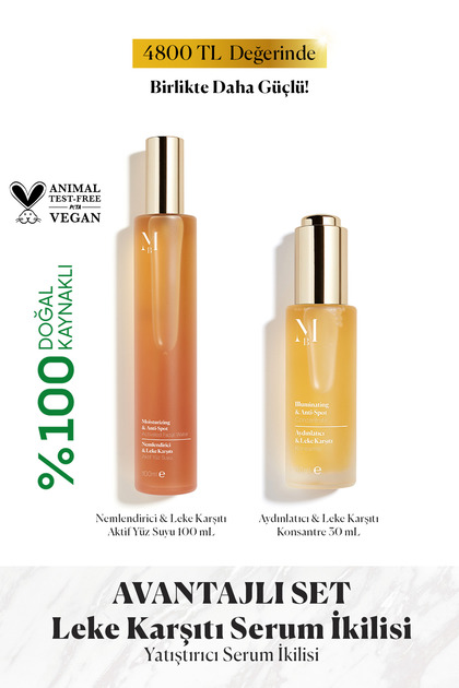 Nemlendirici & Leke Karşıtı Aktif Yüz Suyu 100 ml + Aydınlatıcı & Leke Karşıtı Konsantre 30 ml