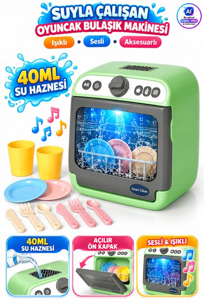 Işıklı ve Sesli Bulaşık Makinesi - Oyuncak Bulaşık Makinası