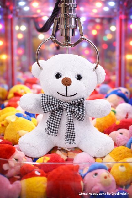 25 cm Papyonlu Peluş Ayıcık – Sevimli Oyuncak Ayı, Hediye Ayıcık