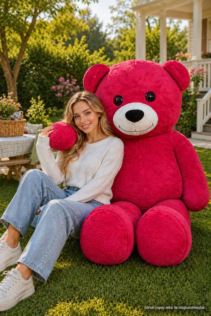 Bobi Giant Teddy Bear – Big Plush Toy for Hugging, Gift Fuchsia