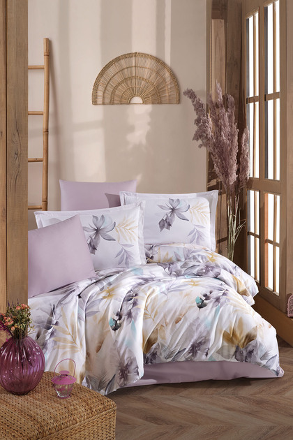 Digital Satin Double Duvet Cover Set Elaris V1 Blue