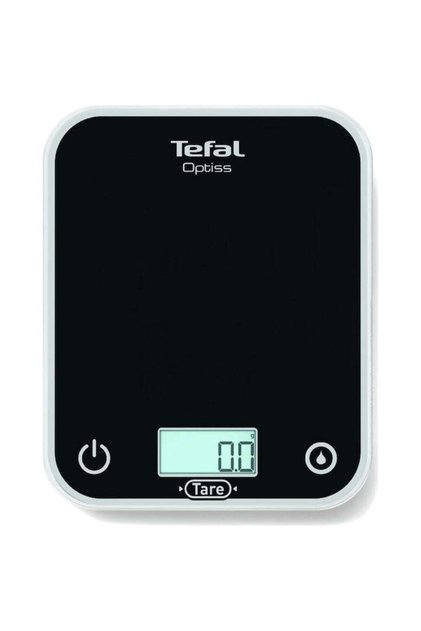 Cântar de bucătărie Optiss - BC5005V0, 5 kg, sticlă temperată, funcție Tare, precizie 0,5 g, negru