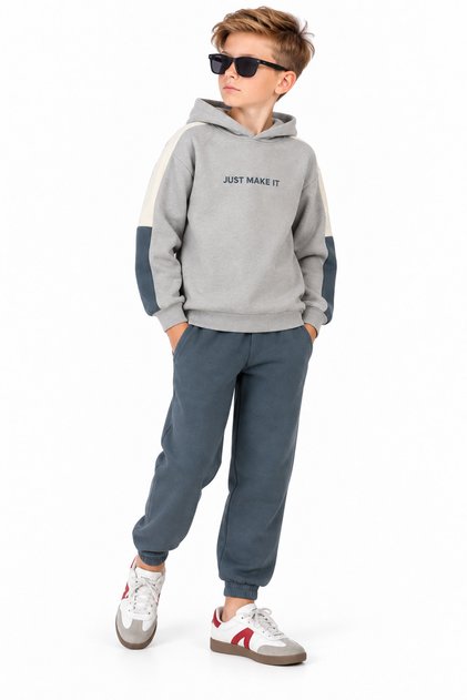 Boy's Hooded 3 Thread Hooded Set Bottom and Top Set 4210-