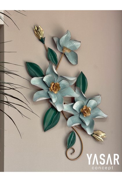 Verdelune Metal Duvar Panosu Tablosu Yeşil Turkuaz 50x90 Cm