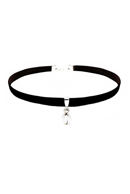 Black Velvet Women's Seashell Choker Necklace