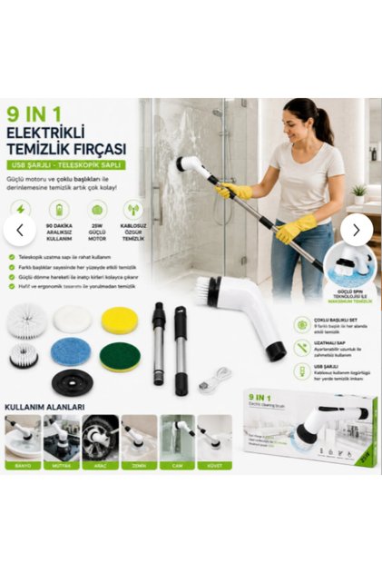 Electric Cleaning Tool 8 Different Nozzles Scrubber Electric Cleaning Glass Wiping Apparatus