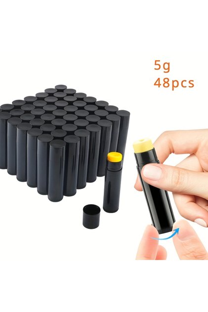 Plastic 48pcs 12/24/48pcs Lip Balm Tubes Empty Lipstick Bottle Refillable Cosmetic Sample Containers