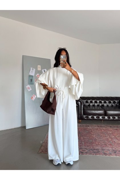 Bat Sleeve Oversize Set - White