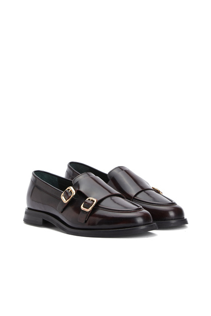 Bordo Toka Detaylı Kadın Deri Loafer