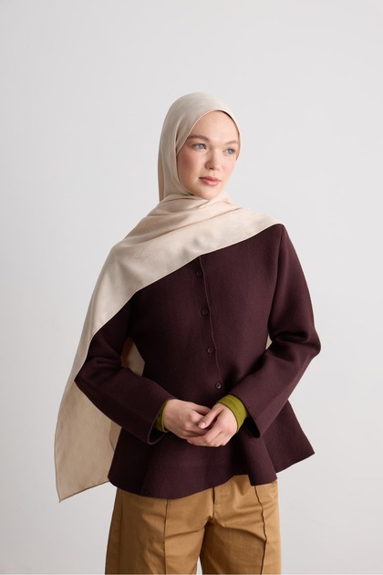 Leaf Pattern Silky Jacquard Shawl