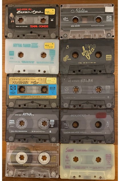 10 Turkish Cassettes (Cardboard Cover Not Included, Cassettes as Shown in the Photo Will Be Sent)