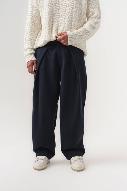 Bellini Pile Detailed Baggy Fabric Men's Trousers
