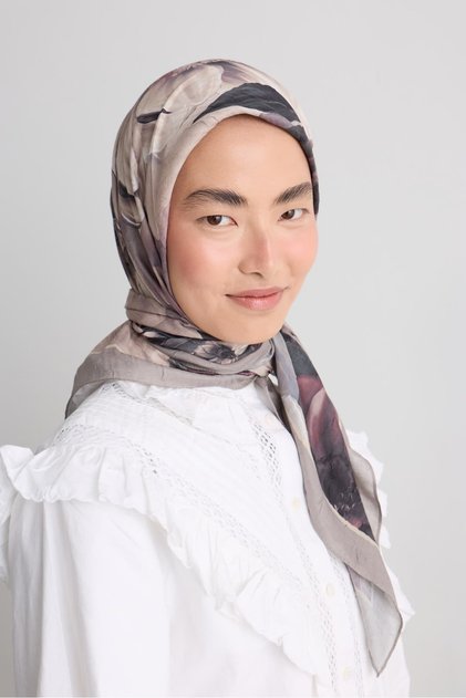 Sepia Garden Pattern Bamboo Scarf