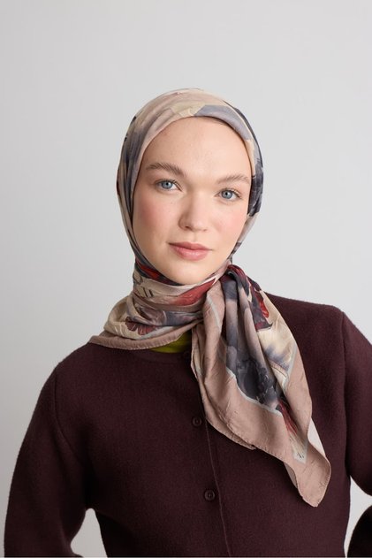 Sepia Garden Pattern Bamboo Scarf