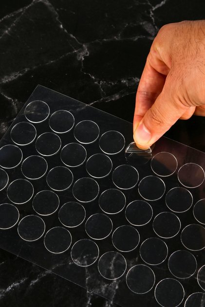 42 Adet Çift Taraflı Yuvarlak Montaj Macunu Şeffaf Nano Yapışkan Noktalar Tablo Not Poster Yapıştırıcı