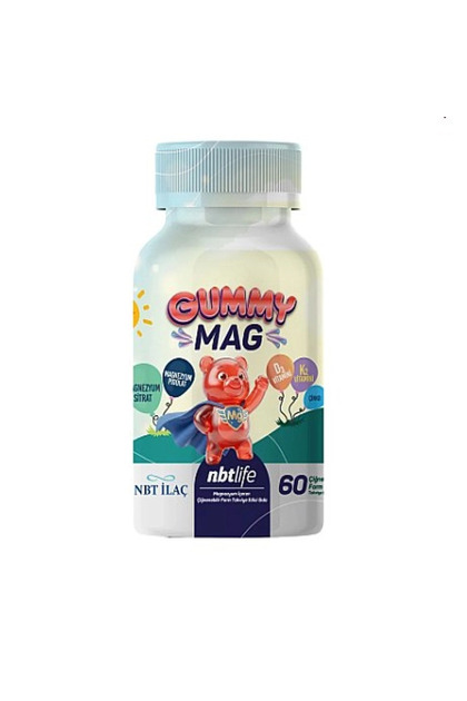 Gummymag Kids Magnezyum Vitamin B6 K2 D3 İçeren 60 Gummy