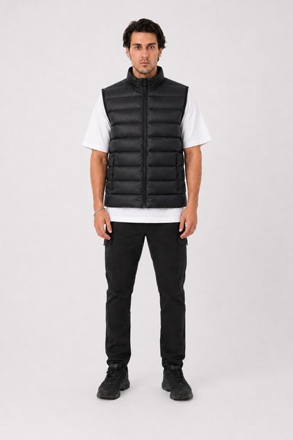 Camp451 Outdoor Tactical Water-Repellent Men's Seasonal Padded Inflatable Vest with Internal Pocket
