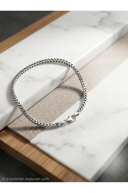 İtalyan Elegansı: 925 Ayar Gümüş Franco Zincir Bileklik (21 cm / 3 mm)