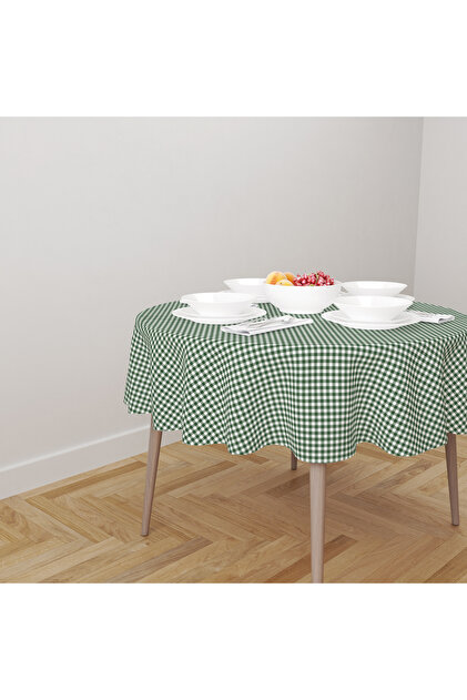 Round Stylish, Ideal Size, Poti̇kare Patterned, Seamless Tablecloth