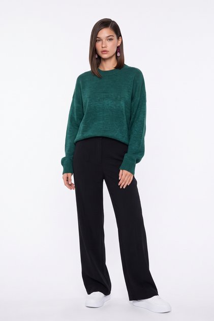 Selanik Dokuma Bisiklet Yaka Oversize Triko Kazak