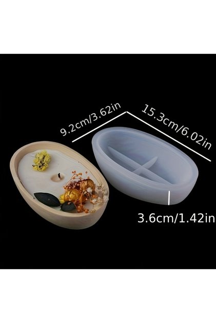 قوالب بيضاوية قابلة لإعادة الاستخدام - قوالب للحرف اليدوية - لخلطات الجبس والأسمنت، قوالب صنع الشموع، قوالب صنع الصابون