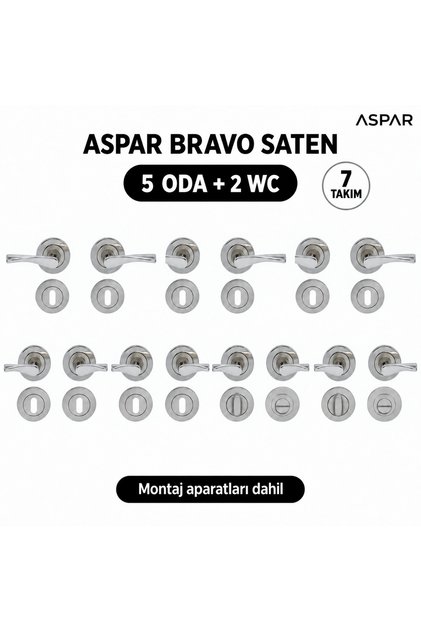 Bravo Oda Kapı Kolu 7'li Set 5 Oda 2 Wc